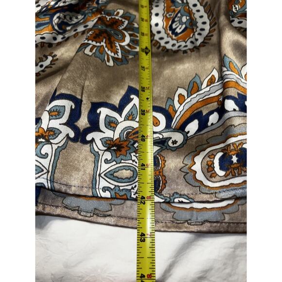 Bucketlist Spring Summer V Neck Paisley Dress--Women's Large--Ruched Waist - Picture 11 of 12